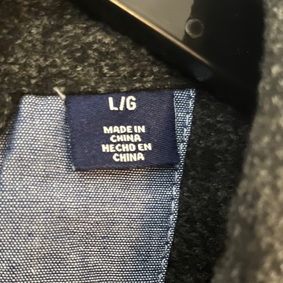 Chaps Mens Knit Flannel Shirt Button Up Stretch Black Plaid Size L New with Tags - Picture 6 of 9